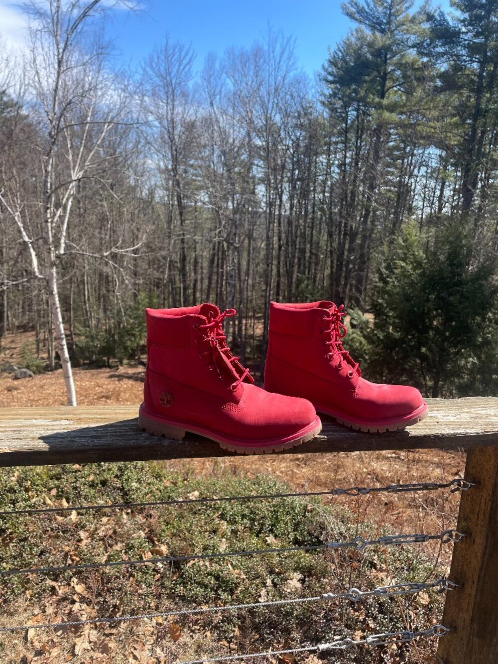 Timberland 6" Red Waterproof leather boots - Women's size 6